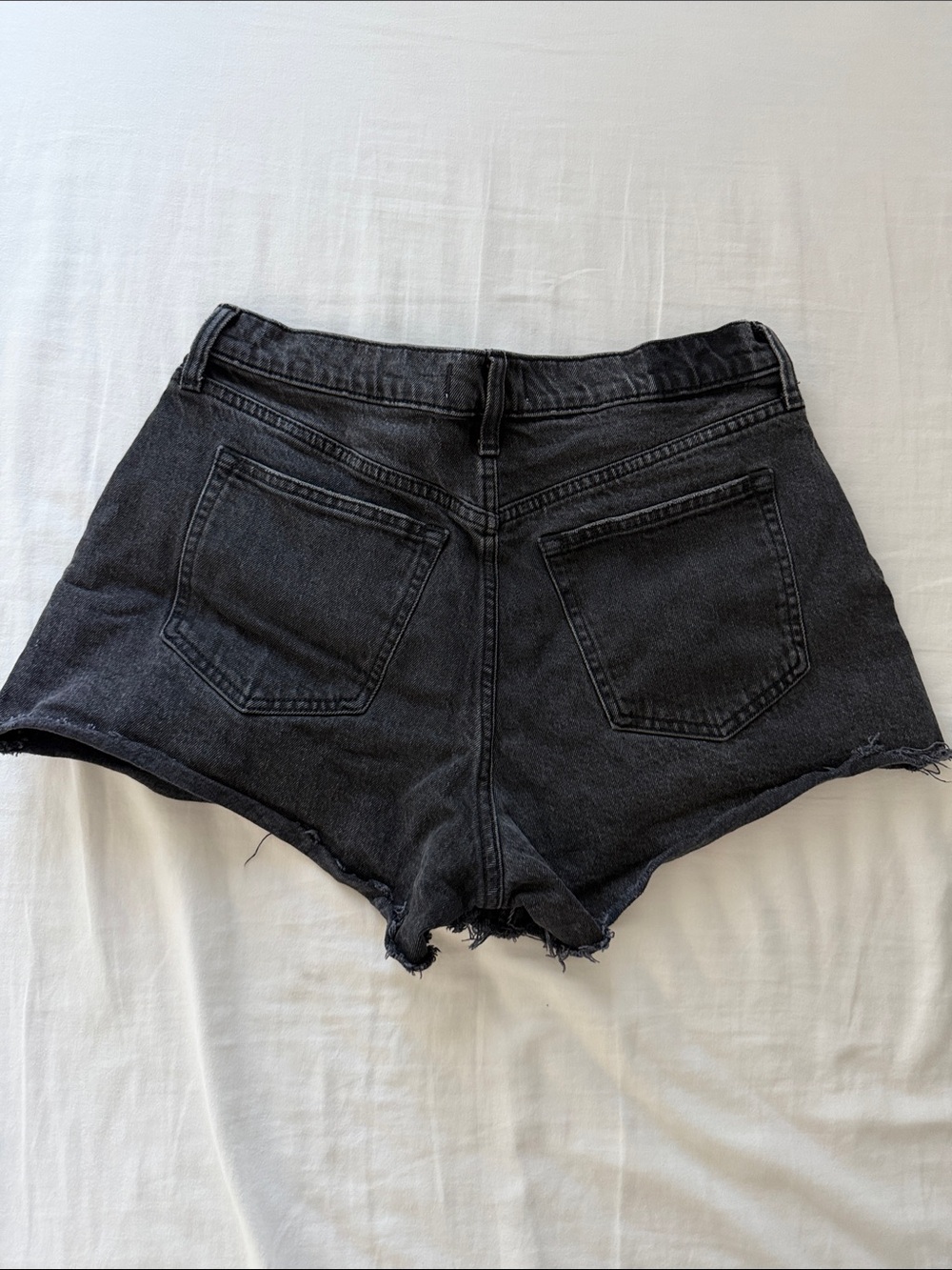 Abercrombie & Fitch Black High-Rise Denim Cutoff Shorts